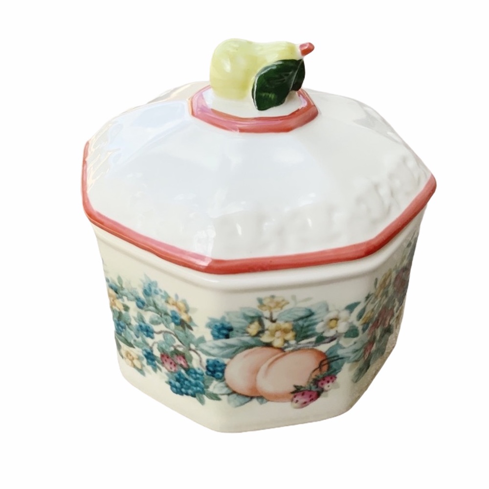 Vintage Avon Sweet Country Harvest fruit canister farmhouse